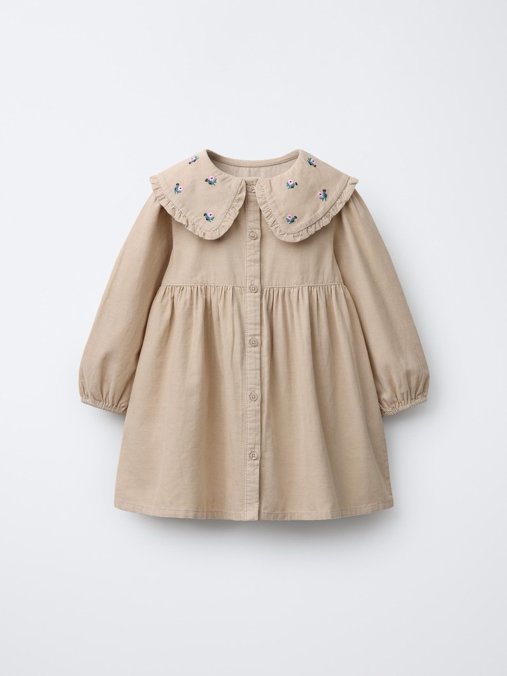 Zara girls embroidered corduroy dress